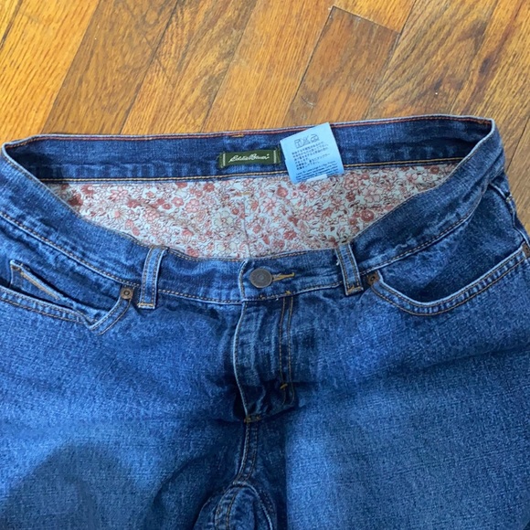 Eddie Bauer Floral Lined Straight Leg Jeans - Picture 2 of 6